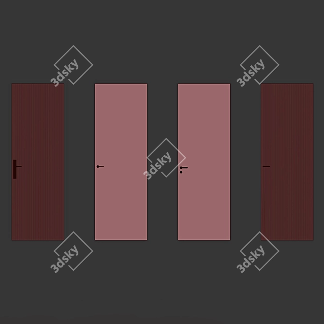 Sleek 70-210cm Interior Doors 3D model image 7