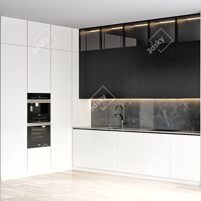 Modern Kitchen with High-end Appliances 3D model image 2