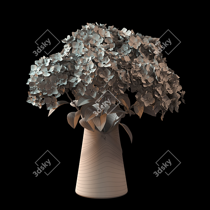 Colorful Hydrangea Macrophylla - Decorative Garden Plant 3D model image 2