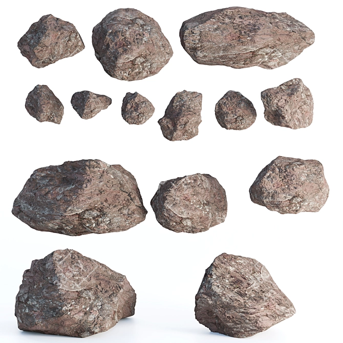 Mossy Rock Scatter Collection 3D 3D model image 6