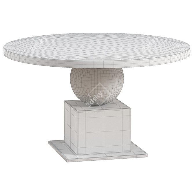 Sleek Noir Emira Dining Table 3D model image 2