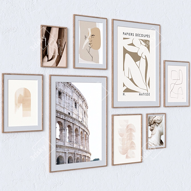 Wooden Frame Wall Art Set 3D model image 2