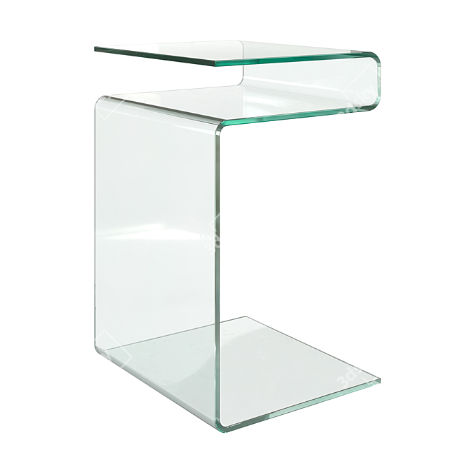 Modern Tempered Glass Coffee Table 3D model image 1