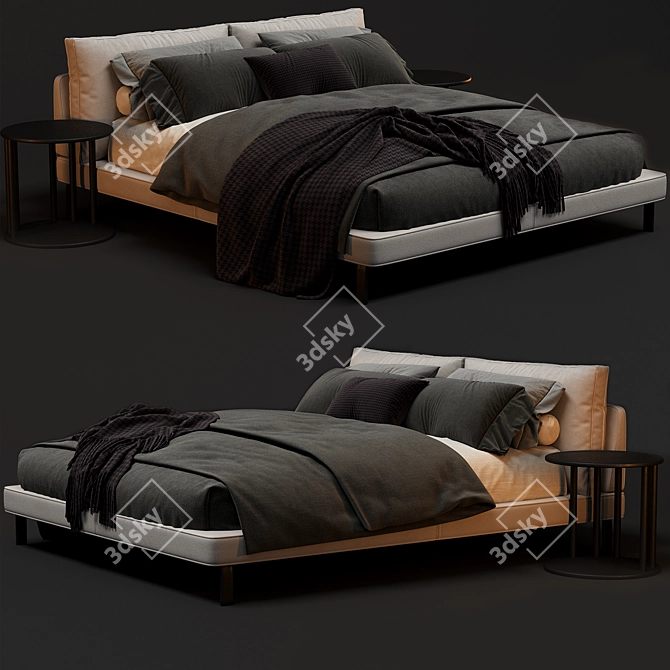 Sleek Alivar Lady B Bed 3D model image 2