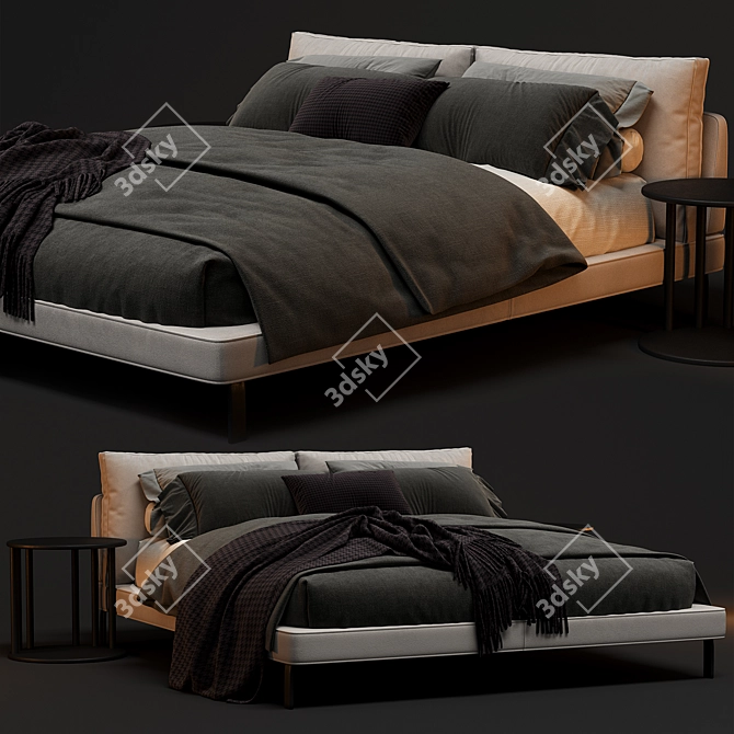 Sleek Alivar Lady B Bed 3D model image 3