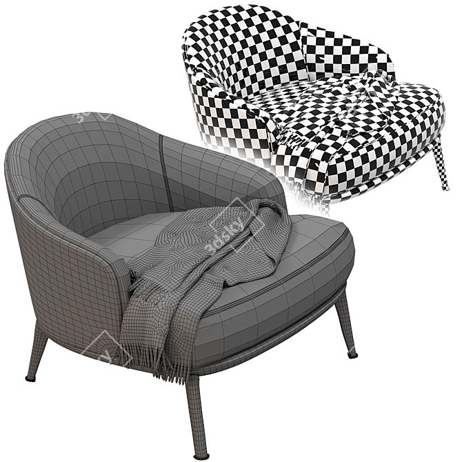 Luxury Minotti Leslie Armchair Home 3D model image 5