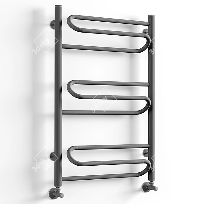 Water Towel Warmer Chrome 3D model image 2