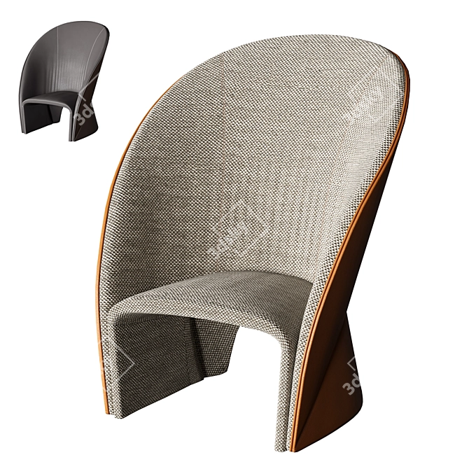 Modern Design Frigerio Mayu Armchair 3D model image 8