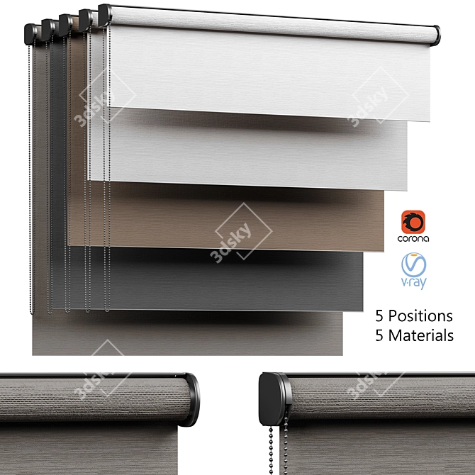 Modern Roller Blinds Collection Vol.04 3D model image 1