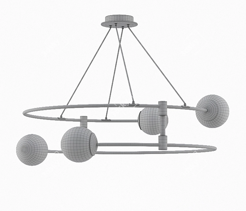  Modern Glass Pendant Lamp Balance 3D model image 3