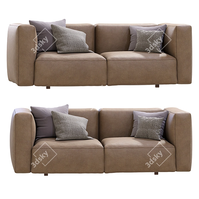 Prostoria Leather Sofa Match: Modern Design 3D model image 1