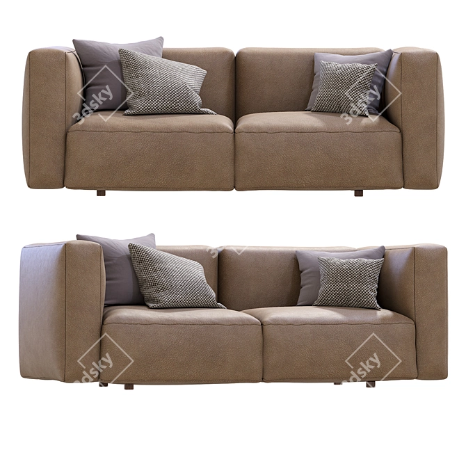 Prostoria Leather Sofa Match: Modern Design 3D model image 2