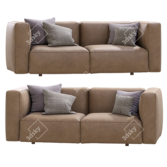 Prostoria Leather Sofa Match: Modern Design 3D model image 3