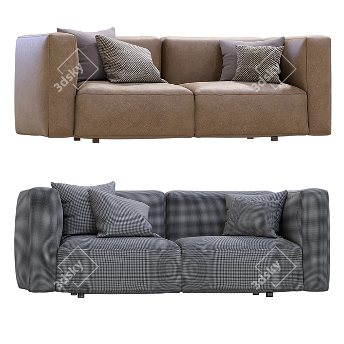 Prostoria Leather Sofa Match: Modern Design 3D model image 5