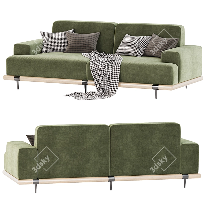 Elegant Hastings Sofa in Flax 3D model image 3