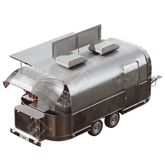 Mobile Airstream Food Truck 3D model image 3