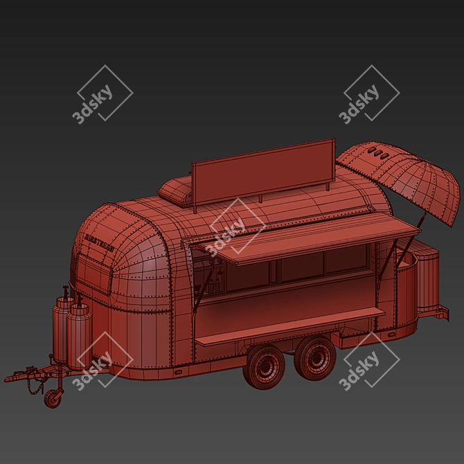 Mobile Airstream Food Truck 3D model image 5