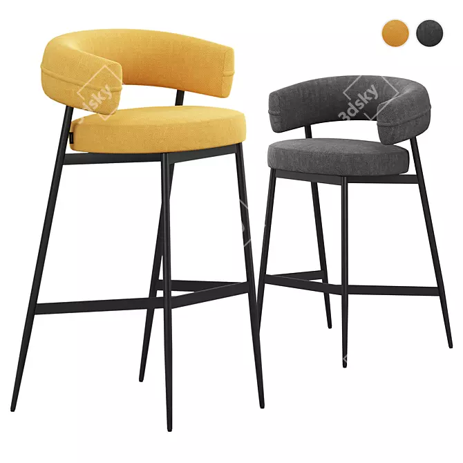 Zanotta Nena Bar Stool Two-Tone 3D model image 1