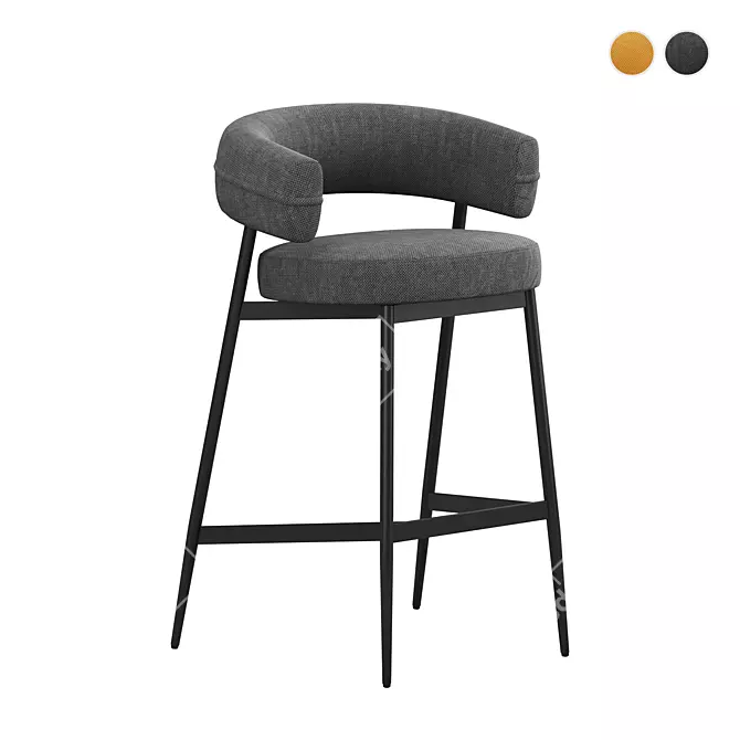 Zanotta Nena Bar Stool Two-Tone 3D model image 4