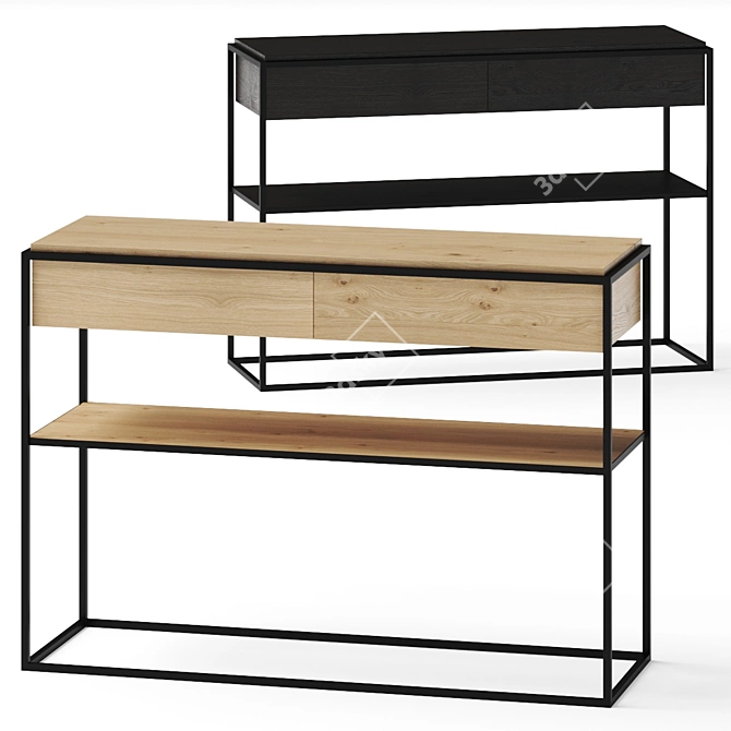 Modern Minimalist Console Table in Various Render Versions 3D model image 1