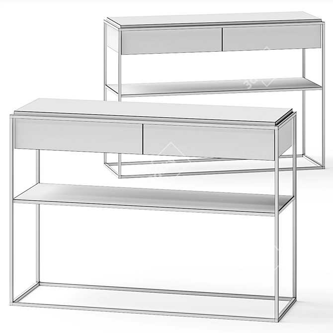 Modern Minimalist Console Table in Various Render Versions 3D model image 2