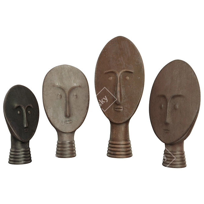 African Ethnic Masks Set 3D model image 2