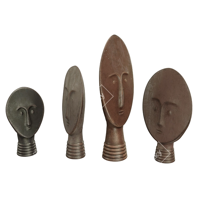 African Ethnic Masks Set 3D model image 3