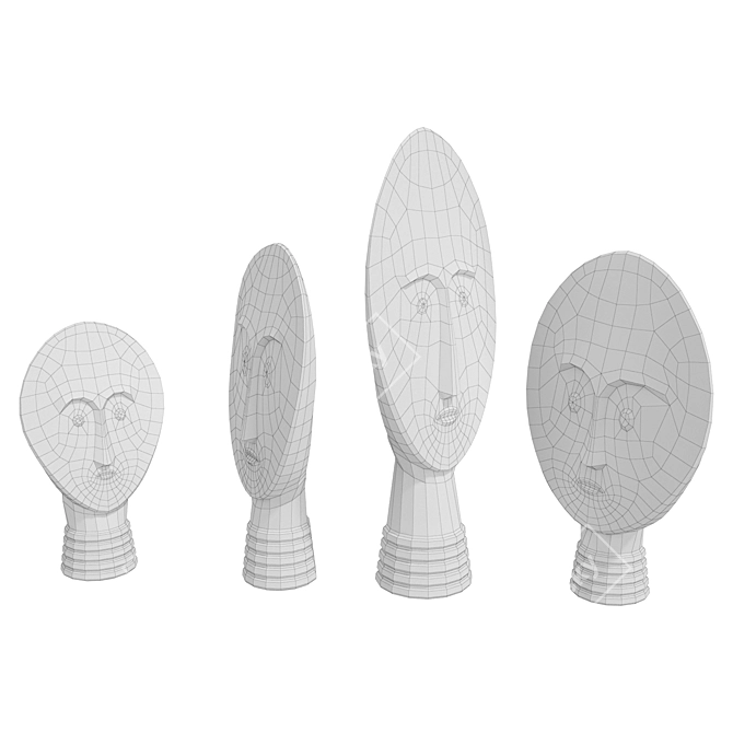 African Ethnic Masks Set 3D model image 6