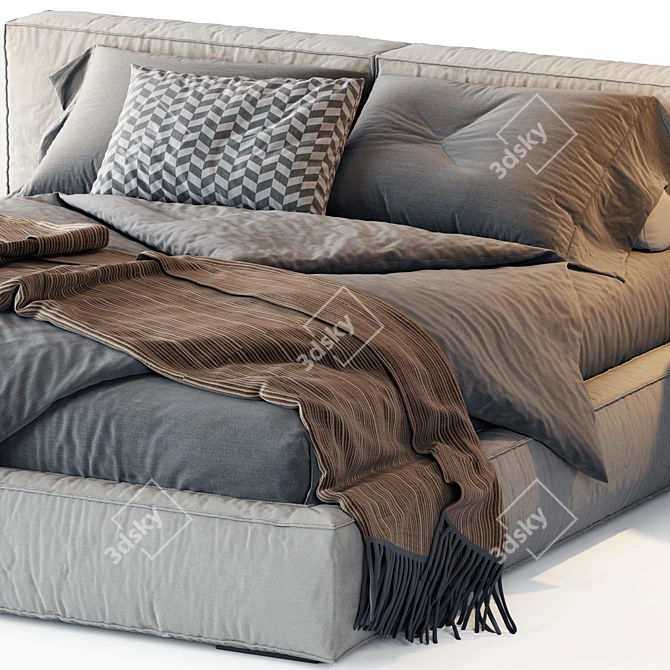 Modern Boca Navi Black Bed 3D model image 3