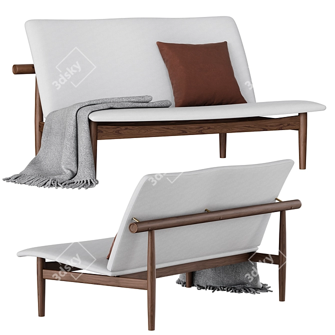 Finn Juhl Two-Seater Japan Sofa 3D model image 1