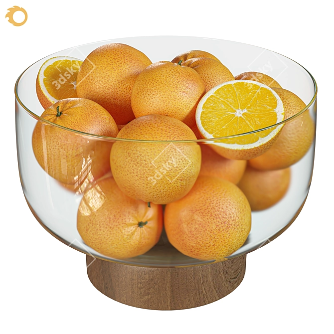 2015 Glass Orange Dish Render 3D model image 1