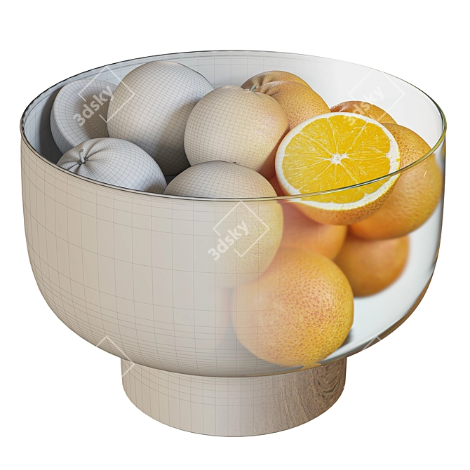 2015 Glass Orange Dish Render 3D model image 4