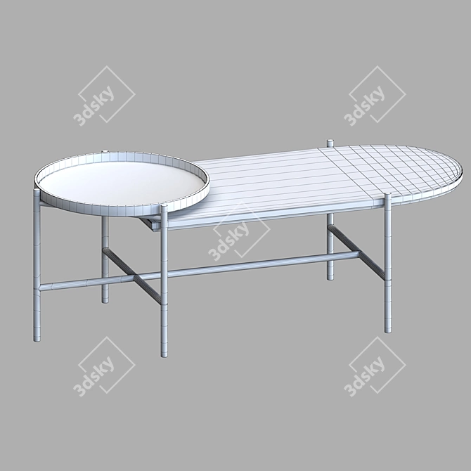 Elegant Wooden Coffee Table 3D model image 2