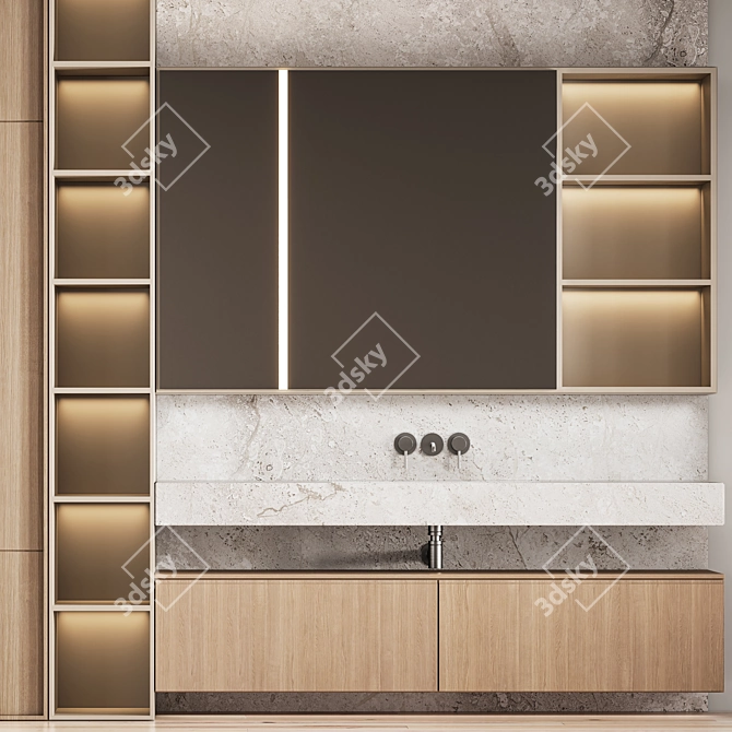 Modern Bathroom Furniture Set 06 3D model image 3