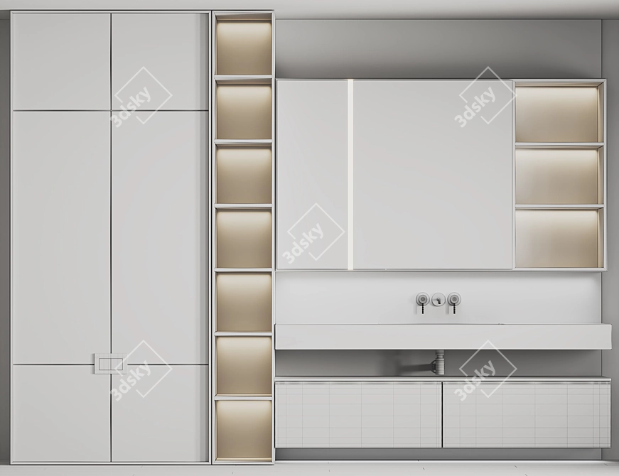 Modern Bathroom Furniture Set 06 3D model image 6