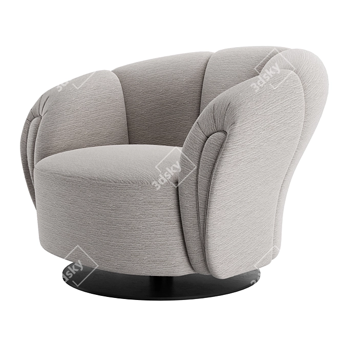 Organic Comfort Armchair: Bellotti Iris 3D model image 1