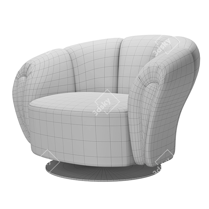 Organic Comfort Armchair: Bellotti Iris 3D model image 6