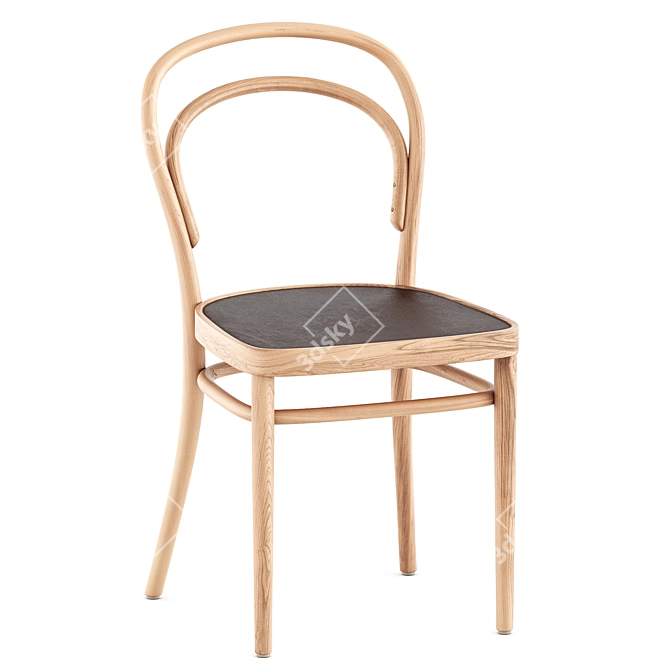 Classic Thonet 214 Chair Oak 3D model image 3