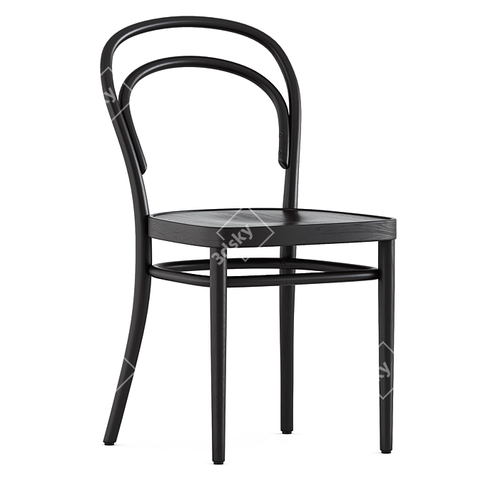 Classic Thonet 214 Chair Oak 3D model image 4