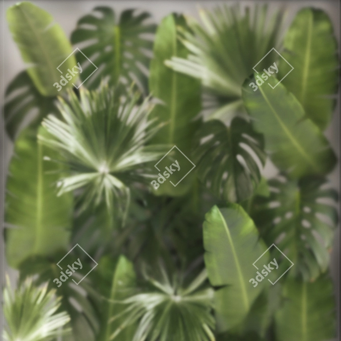 Tropical Foliage Wall Decor 3D model image 4