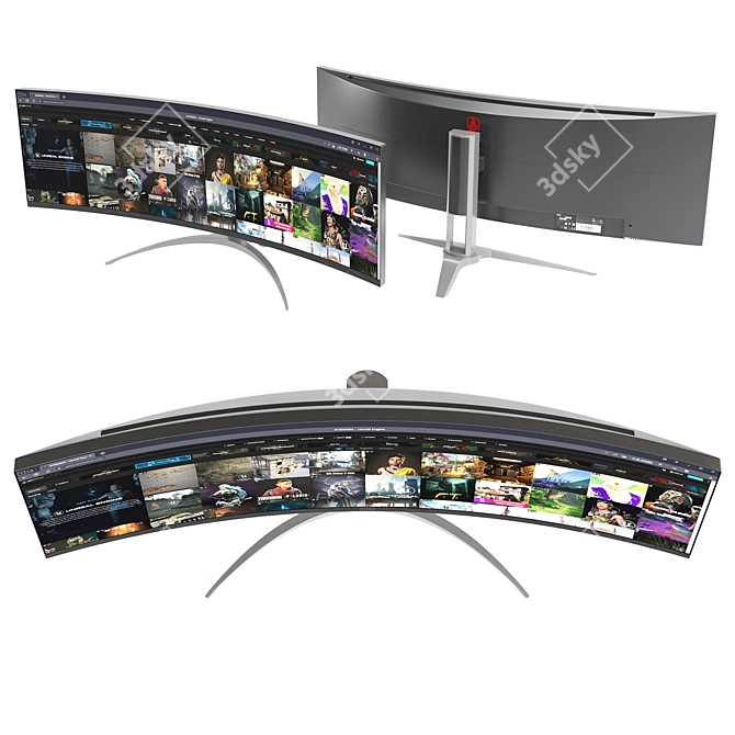 AOC AGON AG493UCX Ultra-Wide Monitor 3D model image 3