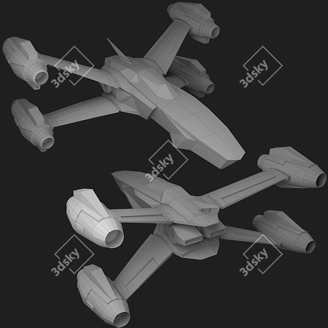 Advanced Fighter Spacecraft N4 3D model image 3