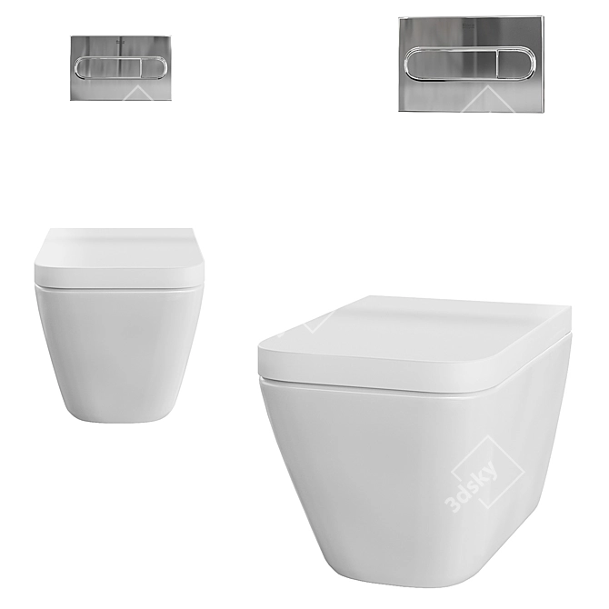 Title: Roca Gap Wall-Hung Toilet 3D model image 1