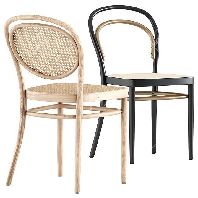 Elegant Thonet 215 R Chair 3D model image 4