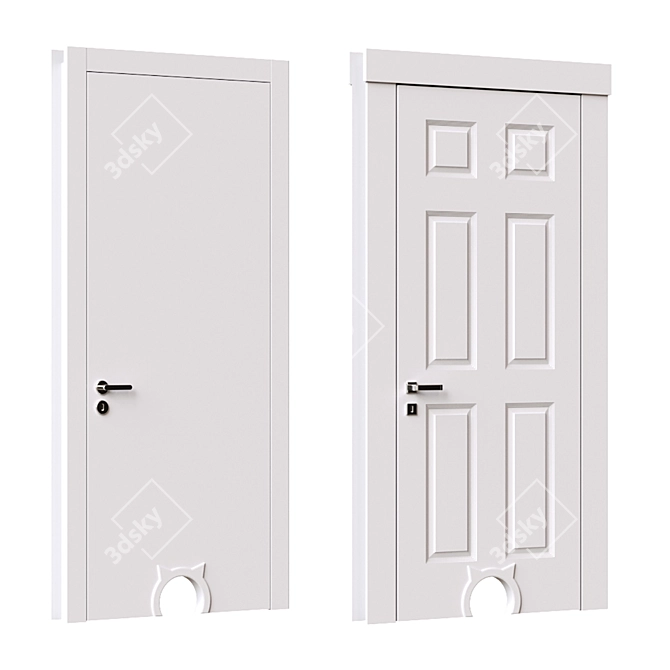 Cat Doors Selection Kit, Modern & Classic 3D model image 3