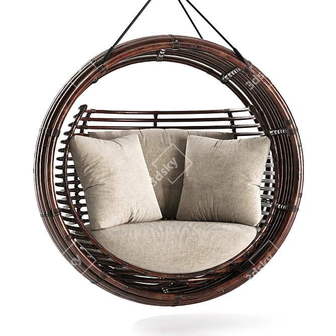 Handcrafted Apui Swing with Pillows 3D model image 2