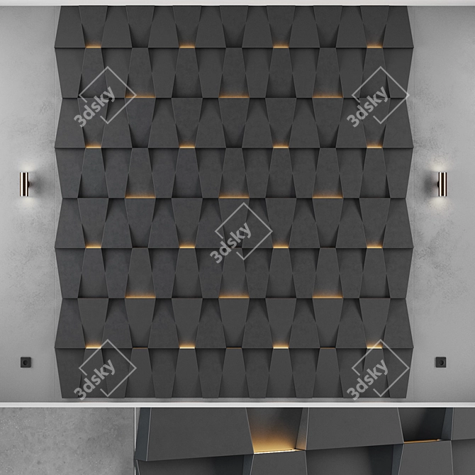 Modern Wall Panel Set 3 3D model image 2