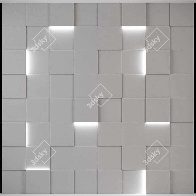 Modern Wall Panel Set 3 3D model image 3