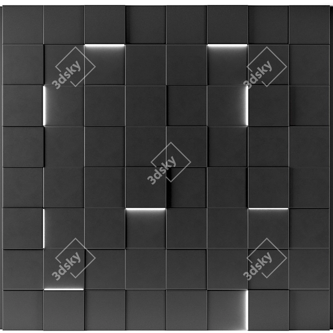 Modern Wall Panel Set 3 3D model image 5