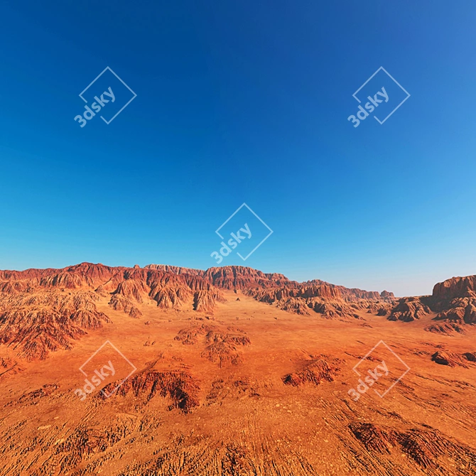 Canyon Land Textured 3D Model 3D model image 2